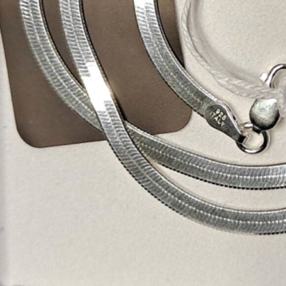 Sterling Silver Herringbone Snake Necklace - Picture 5 of 8